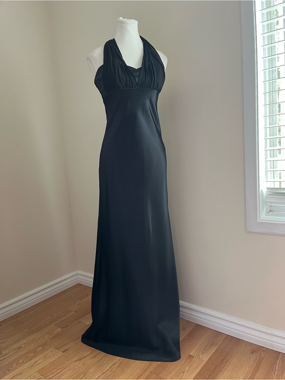 Sleek Black Halter Maxi Dress